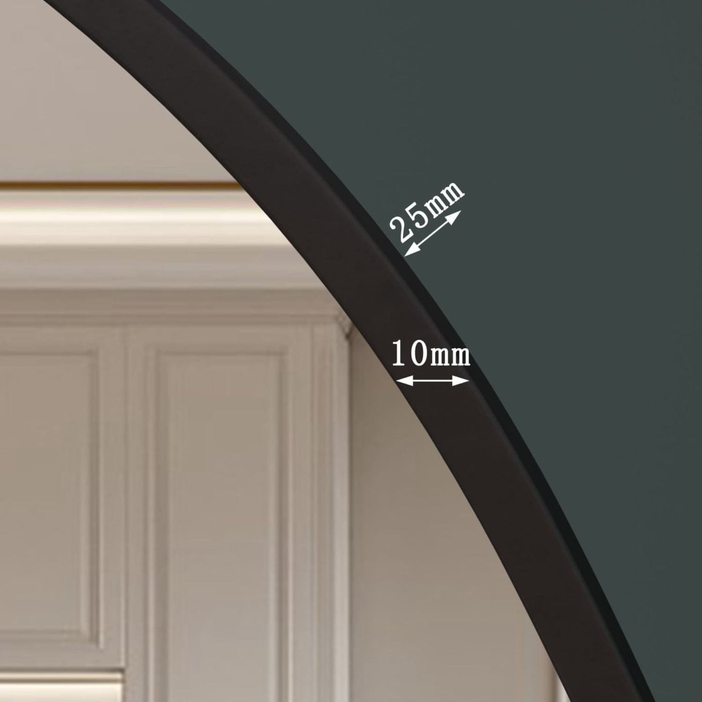 Akiko - Black Metal Arched Mirror - 95cm x 120cm