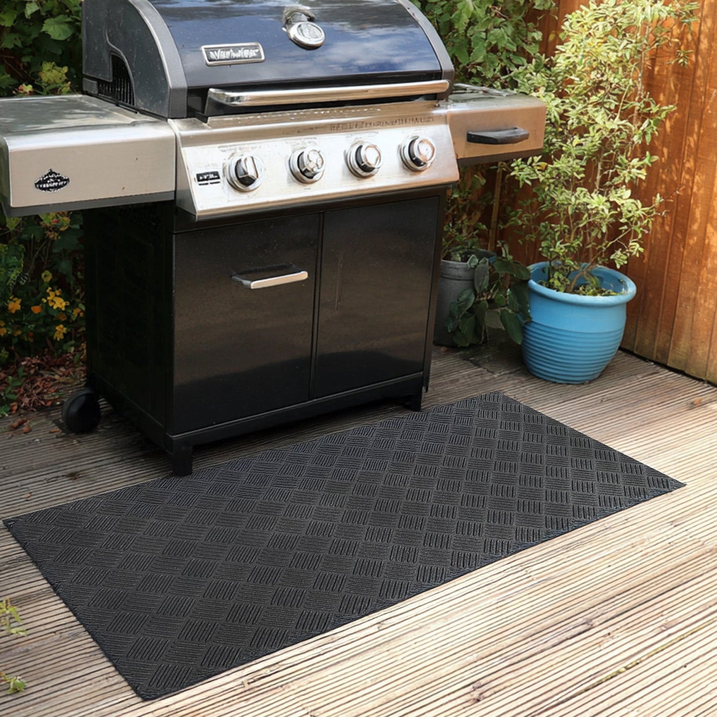 Recycled Rubber BBQ Floor Protection Mat - Custom Sizes