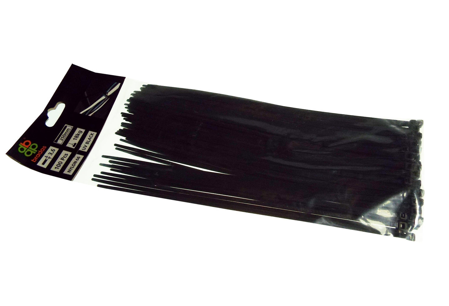 100 Cable Ties (4.8mm x 350mm) Black