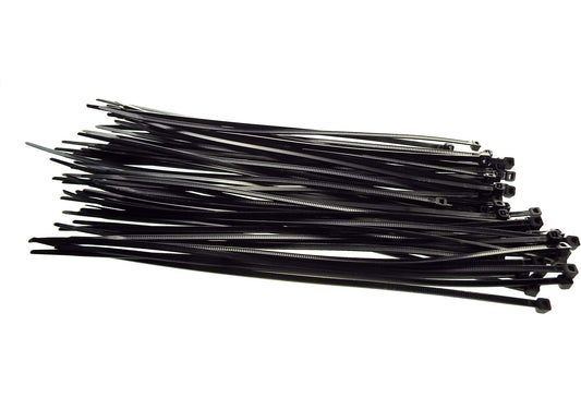 100 Cable Ties (3.6mm x 200mm) Black