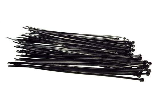 100 Cable Ties (3.6mm x 200mm) Black