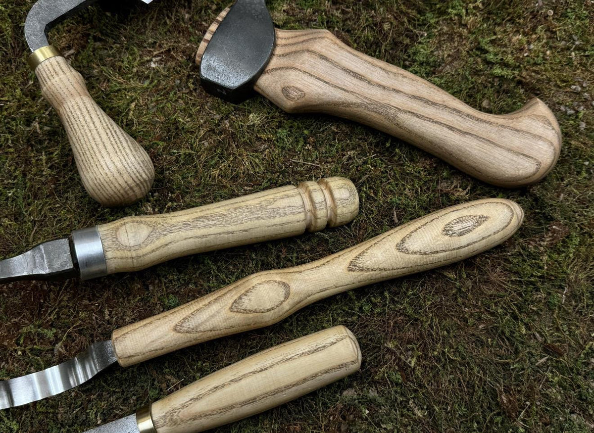 Handmade Wood Carving Tools: 7-Piece High Carbon Steel Knife Set