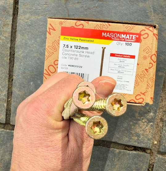 concrete screws 7.5 x 122 box 100