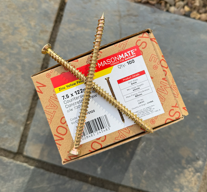 concrete screws 7.5 x 122 box 100 4