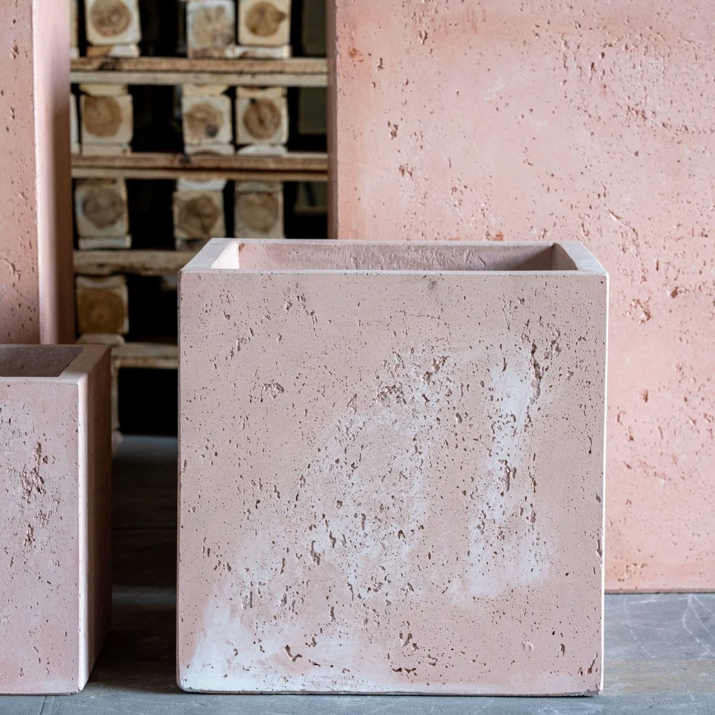 Cubrosa | Blushstone – 55cm Extra Large Square Concrete Planter – 115L Modern Plant Pot