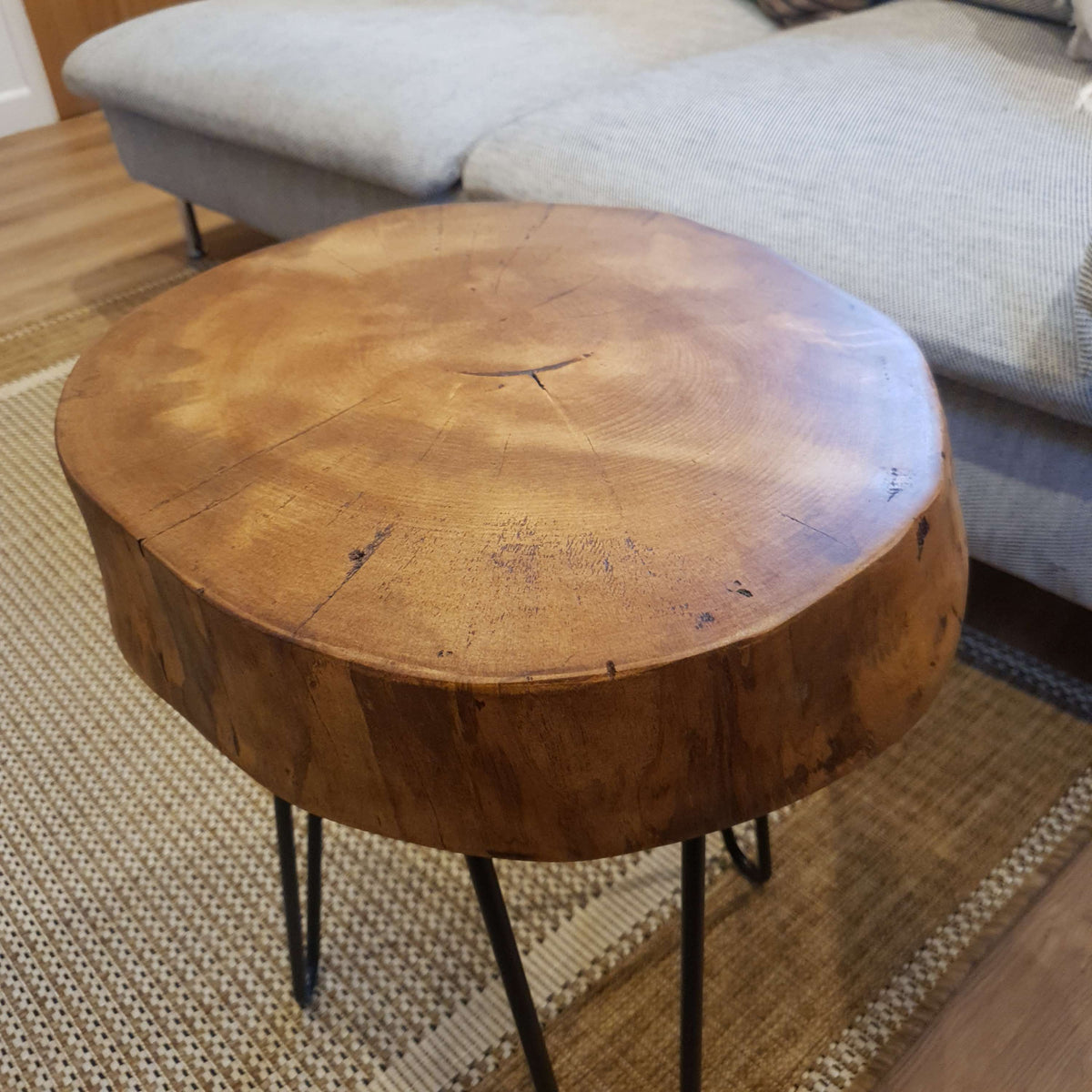 Ash Wood Round Chunky Coffee Table