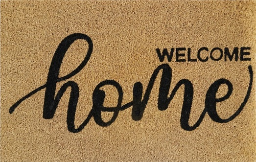 Doormat 60cm x 40cm - 'Welcome Home' - Absorbent Coir Mat for Indoor/Outdoor