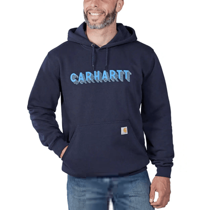 Carhartt 105944 Rain Defender Loose Fit Midweight Logo Graphic Hooded Sweatshirt