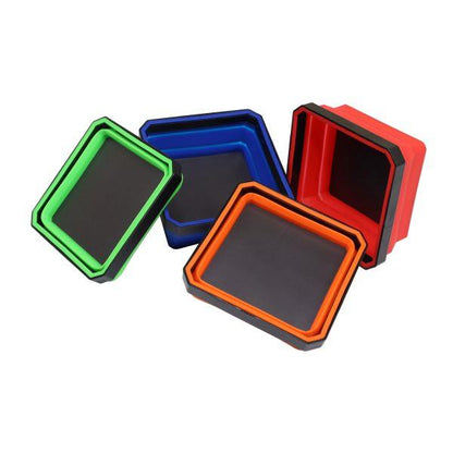 US PRO Tools Set Of 4 Collapsible Magnetic Parts Trays, Coloured Trays 6746
