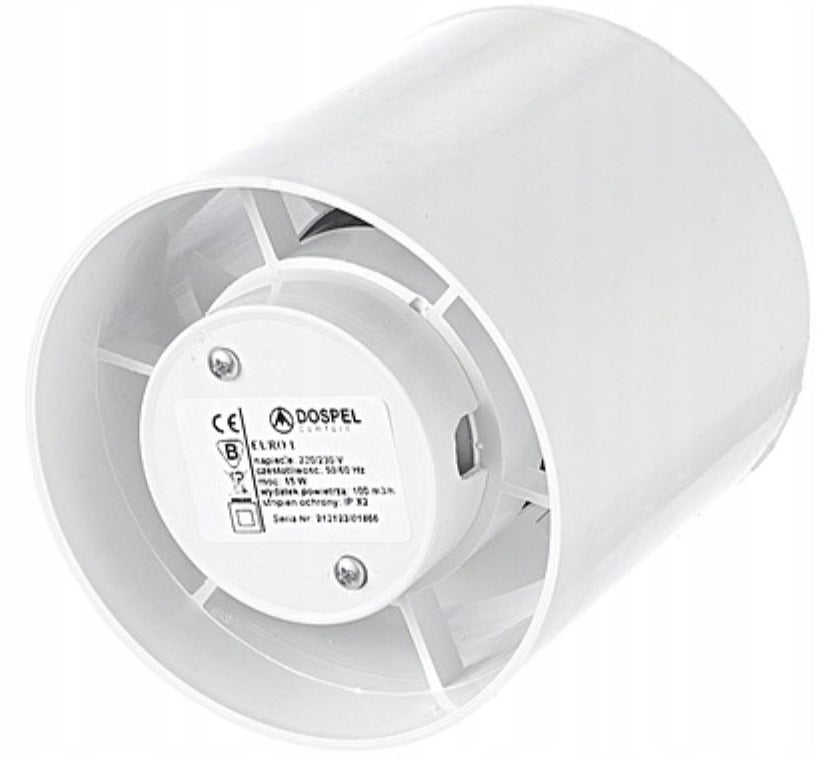 Euro 1 In Line Bathroom Fan 100mm
