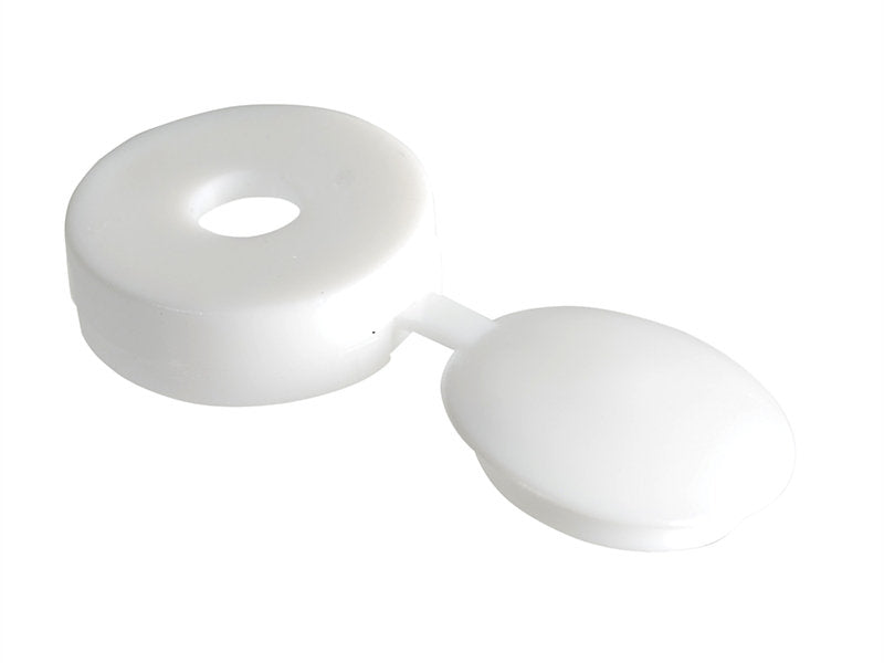 Durable white plastic hinged screw caps 100 pieces