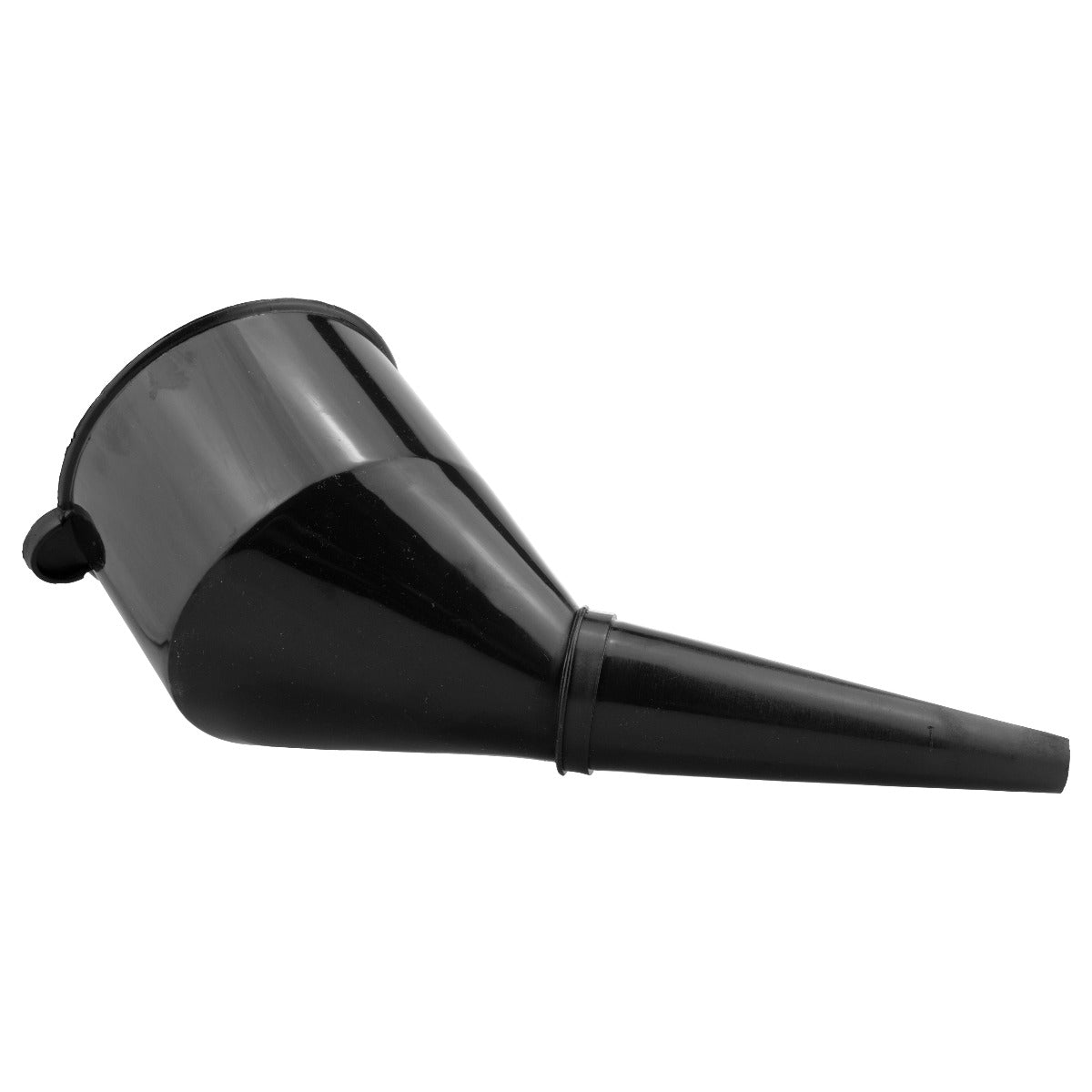 Angled Car Fuel Funnel with Filter, Black