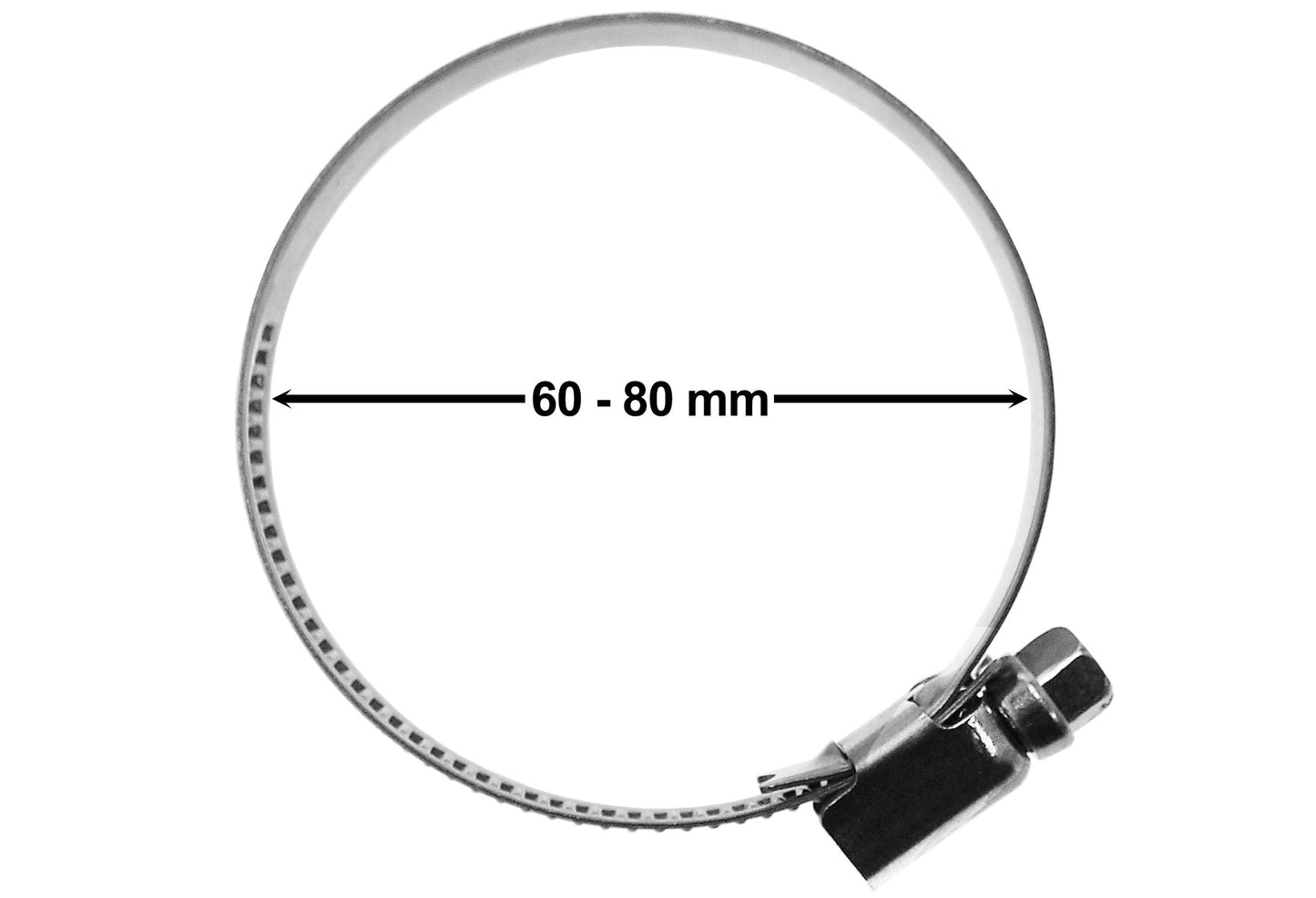 A2 Hose Clip 60mm-80mm - Adjustable 304 Stainless Steel Duct Clamps Hose Pipe Clamps Air Ducting Clamp Worm Drive Hose Clamps