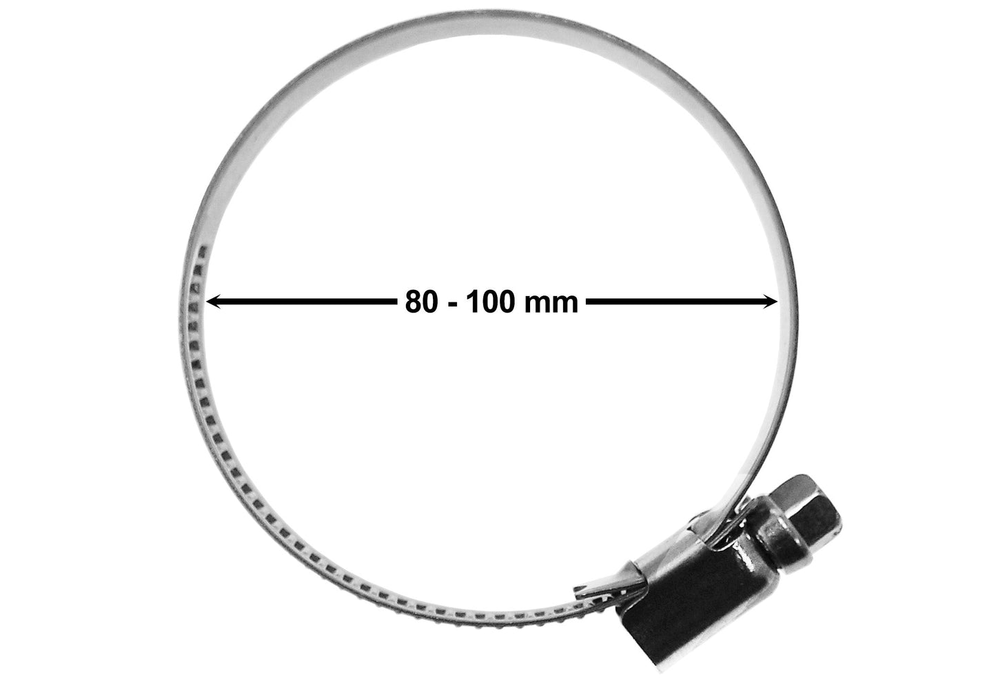 A2 Hose Clip 80mm-100mm - Adjustable 304 Stainless Steel Duct Clamps Hose Pipe Clamps Air Ducting Clamp Worm Drive Hose Clamps