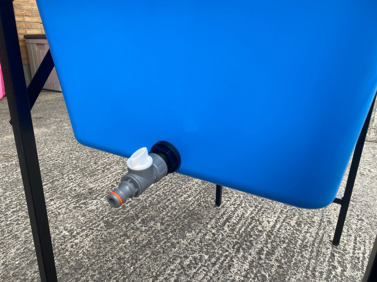 Blue Dog Bath with Drain Valve (WL) and Stand