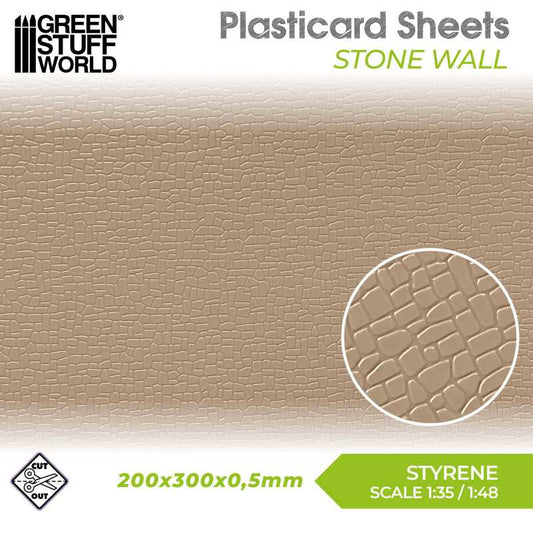 Green Stuff World: Textured Styrene Plasticard Sheet - Stone Wall