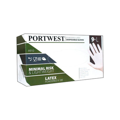 Portwest A910 Powdered Latex Disposable Glove (Pk100)