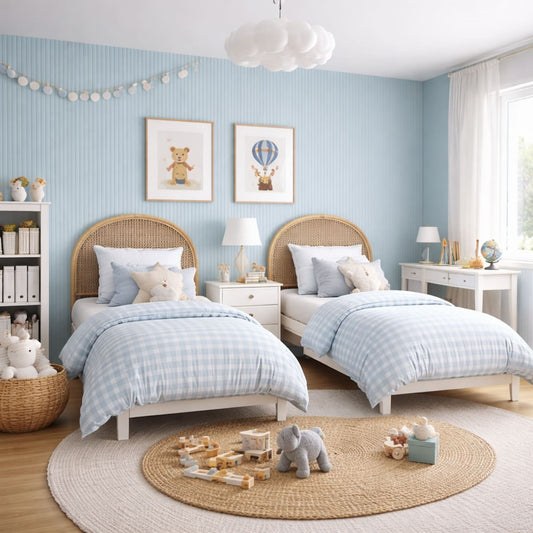 Large Fluted Wall Panels in Baby Blue - 240cm x 60cm