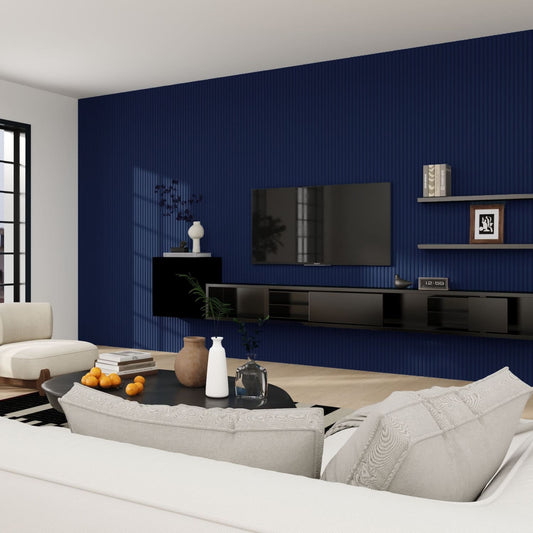 Large Fluted Wall Panels in Blue Maize - 240cm x 60cm