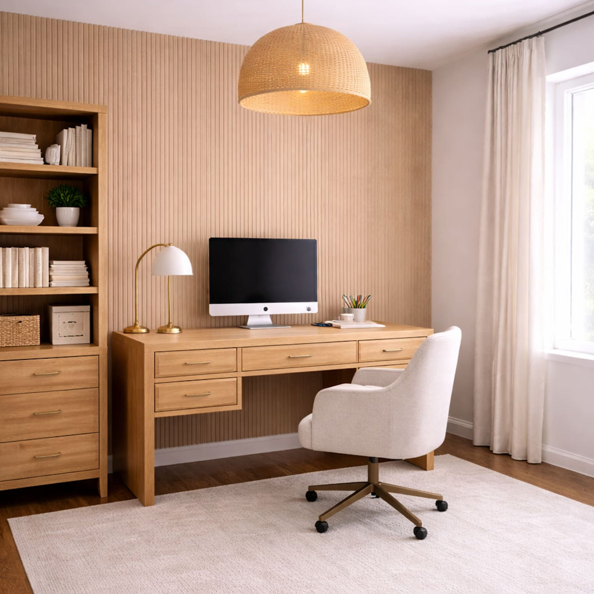 Large Fluted Wall Panels in Natural Oak - 240cm x 60cm