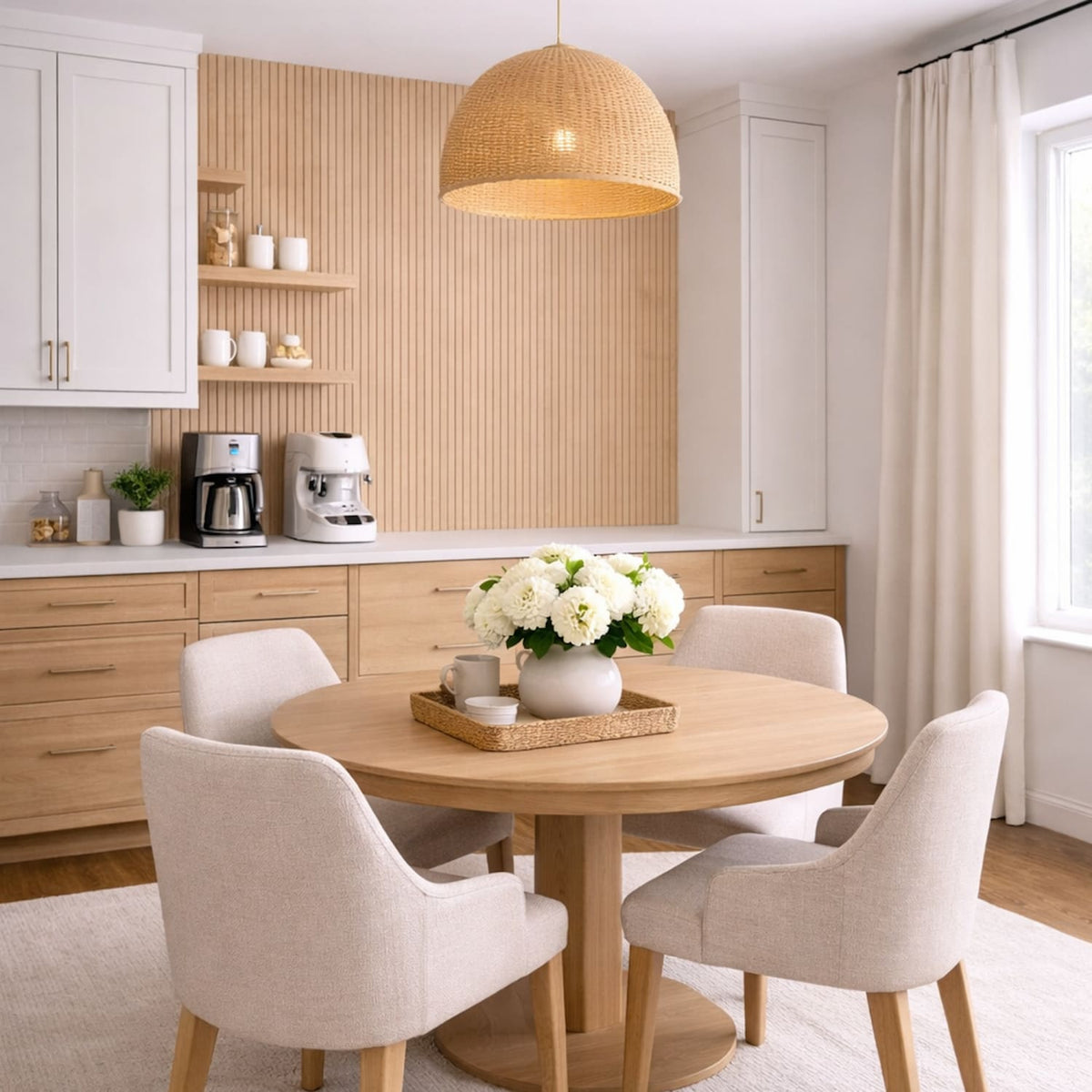 Large Fluted Wall Panels in Natural Oak - 240cm x 60cm