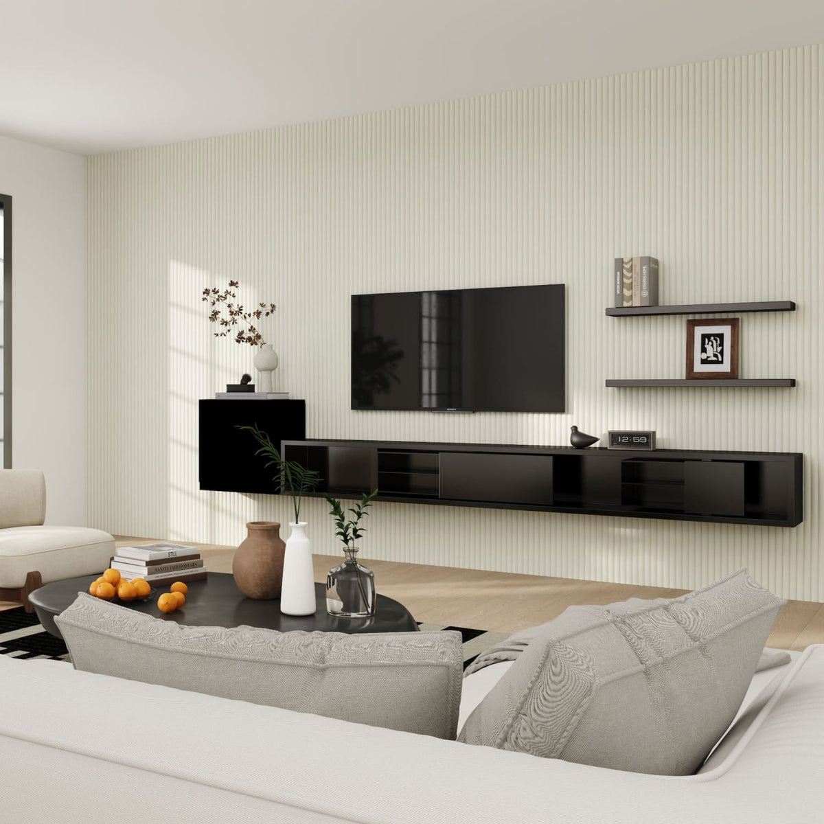 Large Fluted Wall Panels in Scallop - 240cm x 60cm