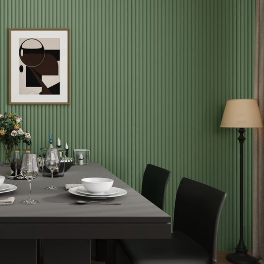 Large Fluted Wall Panels in Vintage Sage Green - 240cm x 60cm