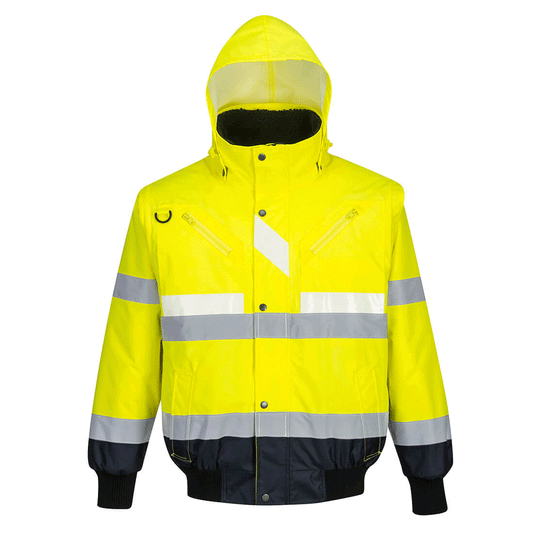 Portwest G465 Glowtex Hi-Vis 3-in-1 Contrast Bomber Jacket