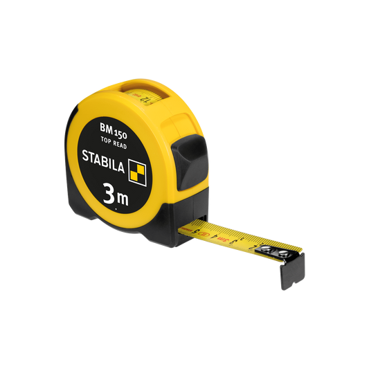 Stabila Pocket Tape BM 150 Easy Read Window Metric Scale Red Tens For Builders Carpenters