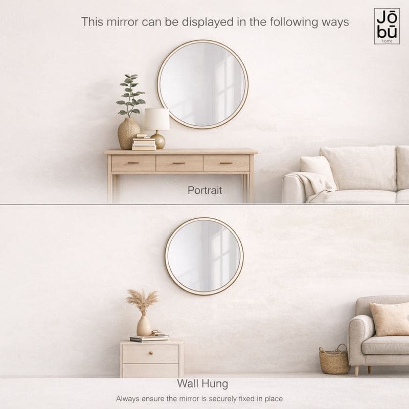 Rei - Large Round Black Metal Circle Mirror - 90cm x 90cm