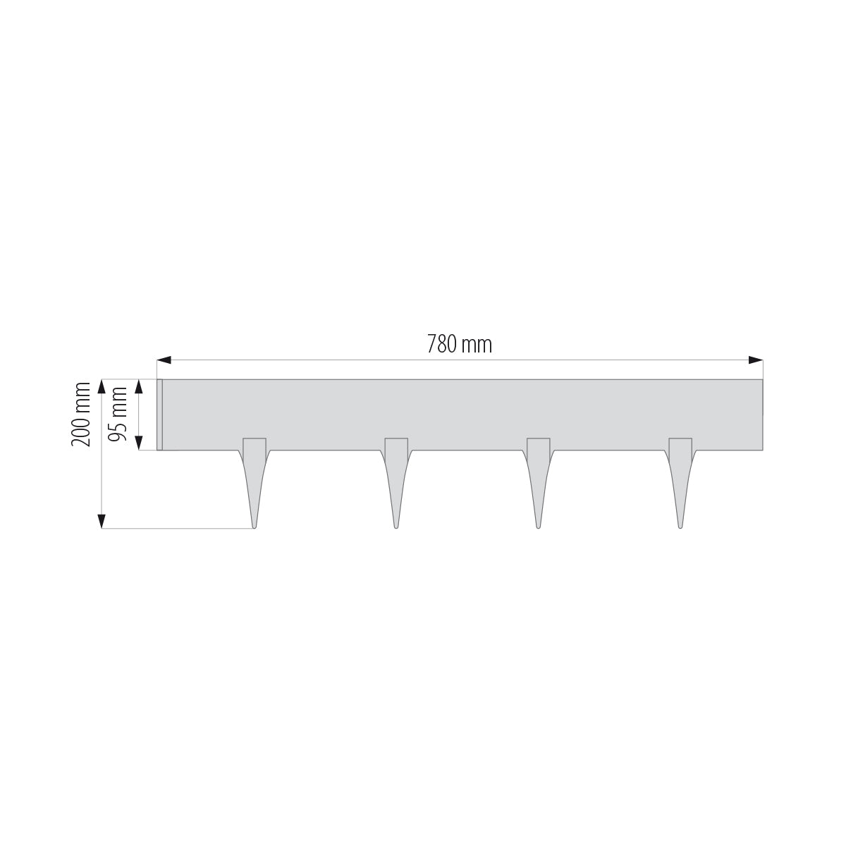 Lawn Edging, Plastic Palisade Slate Effect, 2.38m, Gray