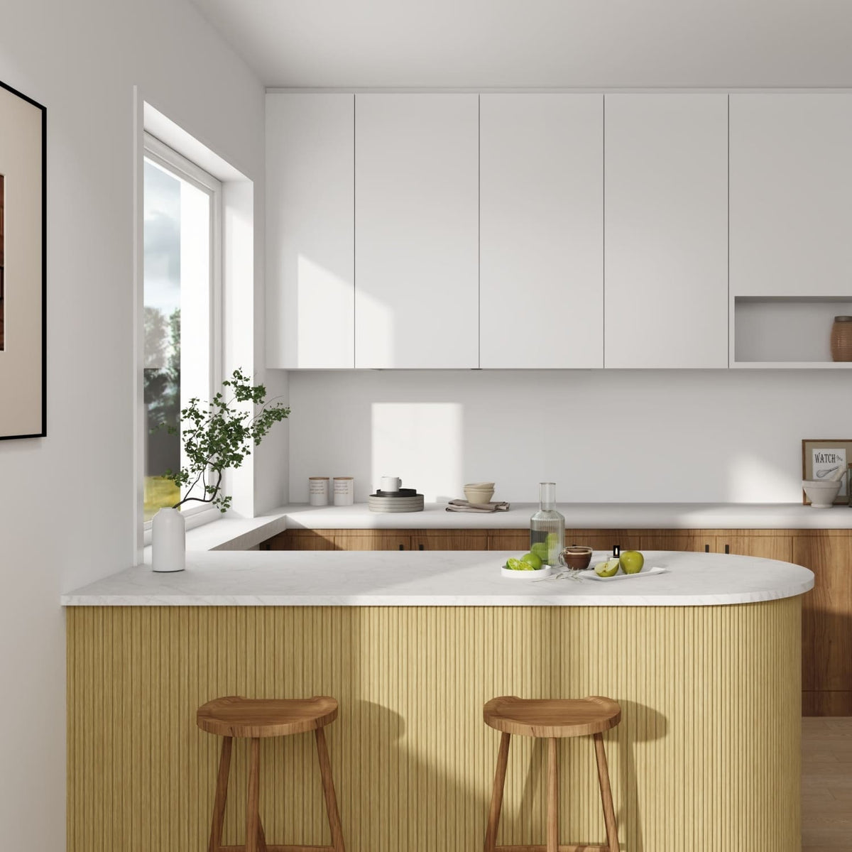 Small Fluted Wall Panels in Natural Oak - 240cm x 60cm
