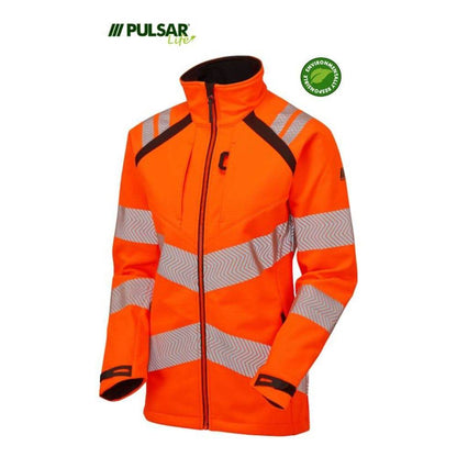 PULSAR® LIFE LFE966 GRS Women's Waterproof Hi-Vis Softshell Jacket Orange
