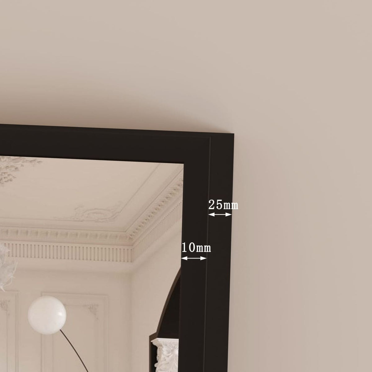 Takara - Full Length Black Metal Rectangle Mirror - 180cm x 60cm