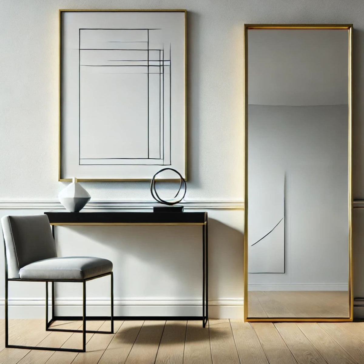 Takara- Full Length Gold Metal Rectangle Mirror - 160cm x 60cm
