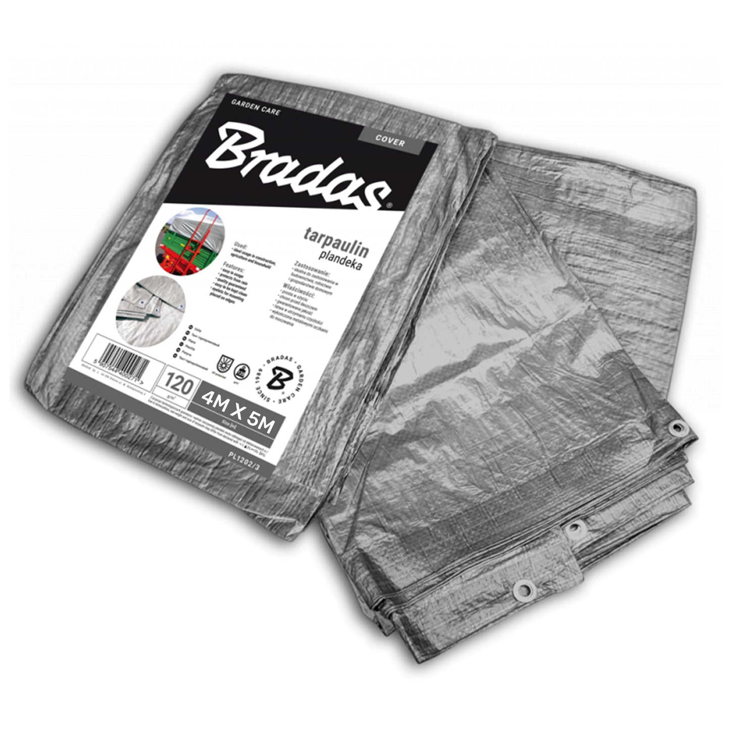 Silver M-Grade Tarpaulin 4m x 5m
