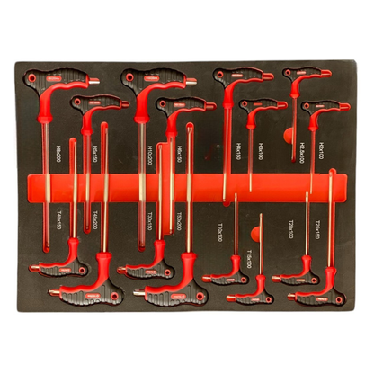 BRUNEL Tool 7 Drawer Caster Mounted Roller Tool Chest Cabinet with 6 Fully Stocked Drawers - 249 Pieces - Red