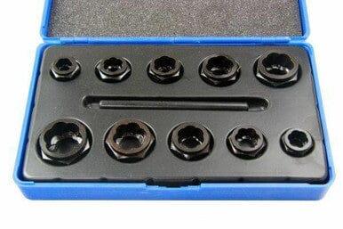US PRO 11pc Bolt Stud Extractor Set Damaged Heads, Nut Style Sockets 2648