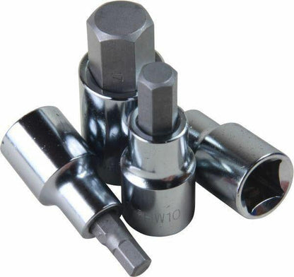 US PRO 1/2" Dr 10pc Hex Allen Bit Sockets, Socket Key Set H4 - H19 1695