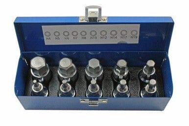 US PRO 1/2" Dr 10pc Hex Allen Bit Sockets, Socket Key Set H4 - H19 1695