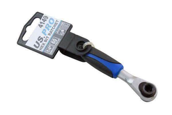 US PRO 1/4" Hex Bit Driver Hand Ratchet Micro Fine 60 Teeth 4149