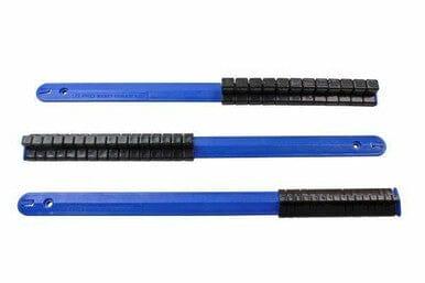 US PRO 3 Piece 1/4", 3/8", 1/2" Drive Socket Storage Rails - 44 Clips 3402
