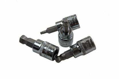 US PRO 7PC 3/8" DR Ball End Hex / Allen Bit Sockets On Rail L: 48mm 2220