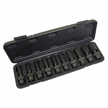 US PRO INDUSTRIAL 10pc 3/8" DR 6pt Swivel Impact Deep Wobble Socket Set 10 - 19mm 3970