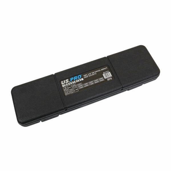 US PRO INDUSTRIAL 10pc 3/8" DR 6pt Swivel Impact Deep Wobble Socket Set 10 - 19mm 3970