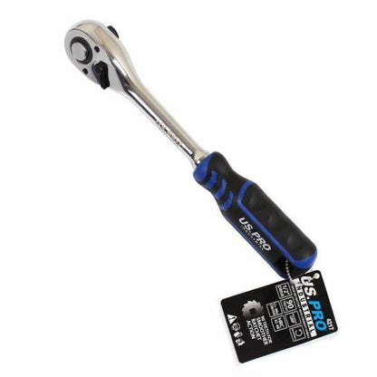 US PRO INDUSTRIAL 1/2" DR 90T Ratchet With Straight Handle With Grip 4217