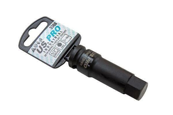 US PRO INDUSTRIAL 1/2" dr Hex / Allen Impact Bit Socket M19 x 78mm 3368