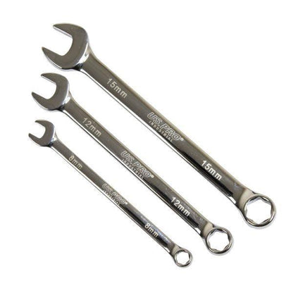 US PRO INDUSTRIAL 12pc Grip Grabber Combination Spanner, Wrench set 8-19mm 3945