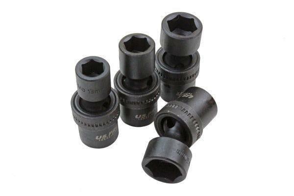US PRO INDUSTRIAL 7 Piece 1/2" DR 6 Point Swivel Impact Shallow Sockets 13 - 21mm 3429