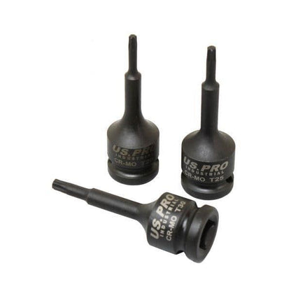 US PRO INDUSTRIAL 9pc 1/2 " dr Impact Torx Star Bit Sockets, Socket Set 3636